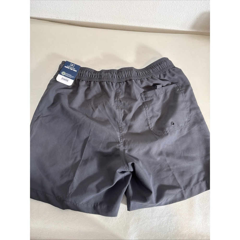 George Above the Knee Swim Shorts Mens Medium Gray Pockets 6 in Inseam NEW